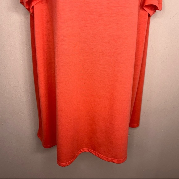 0x Terra And Sky Coral Orange Cold Shoulder Top Short Sleeve Stretch Lightweight - Picture 4 of 11